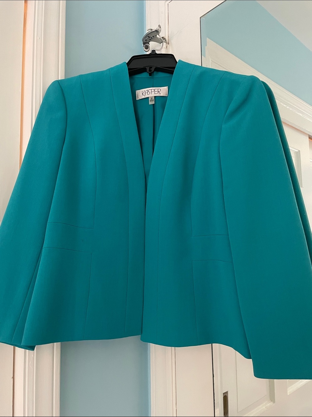 Kasper Teal Open-Front Blazer Jacket